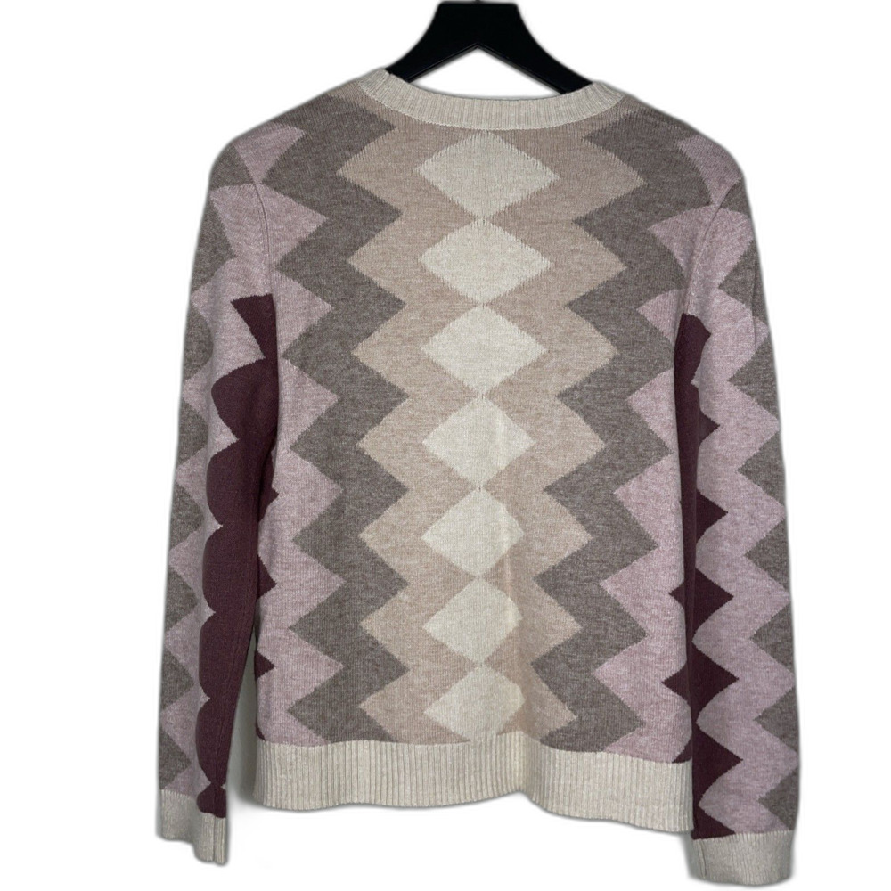 Charlie B Zig Zag Diamonds Sweater Powder Size M - Picture 2 of 4